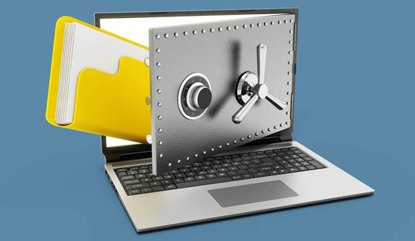 Mockup of secure laptop